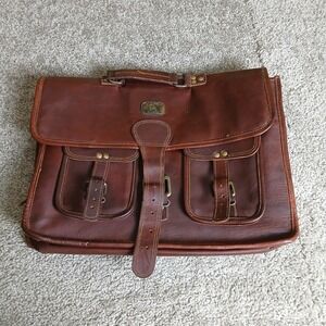 Cuero Brown Leather Messenger Bag Vintage Satchel Laptop Briefcase Work Bag‎
